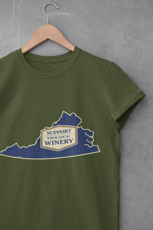 "Support Your Local Winery" Virginia Wine Lover Shirt