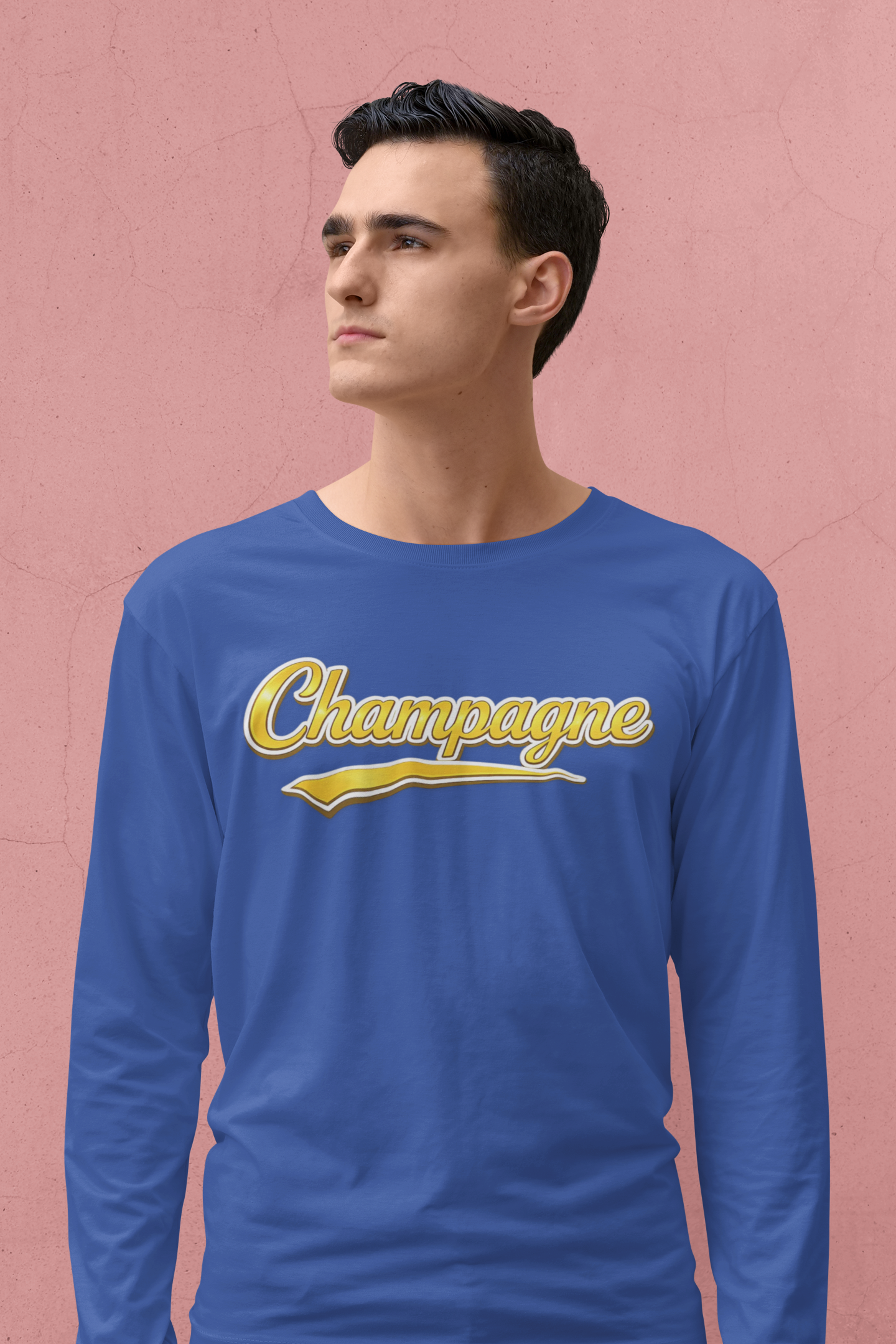 "Champagne" Script Long Sleeve Tee