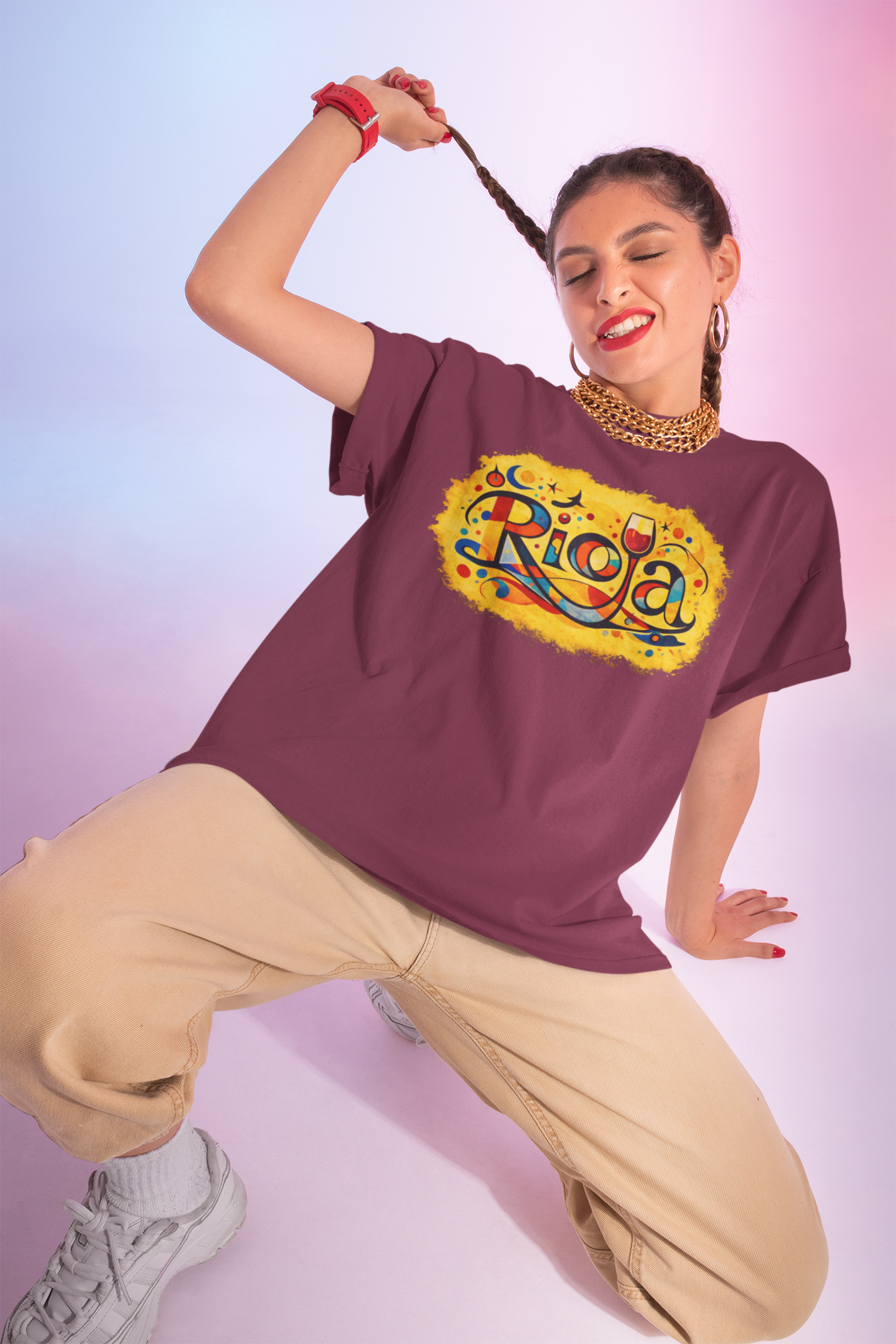 "Rioja" Gold Script Wine T-Shirt