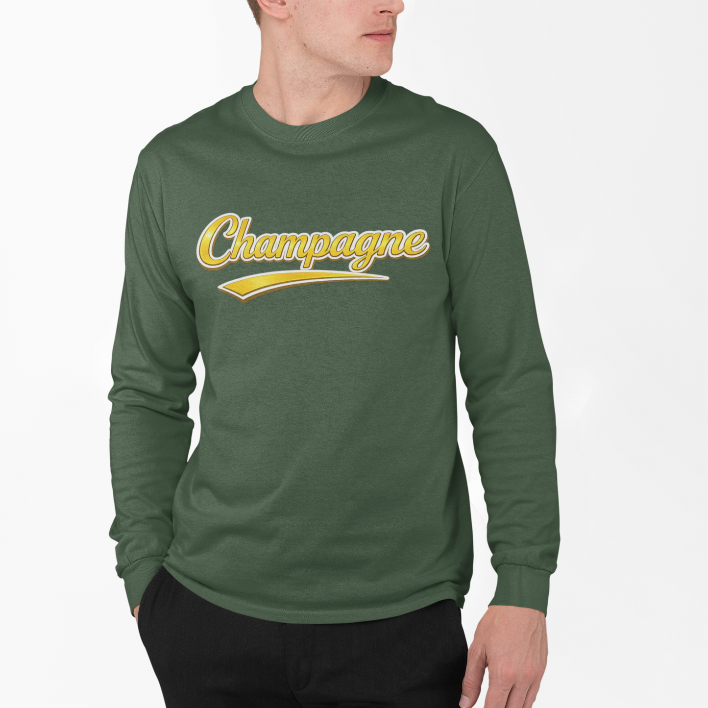 "Champagne" Script Long Sleeve Tee