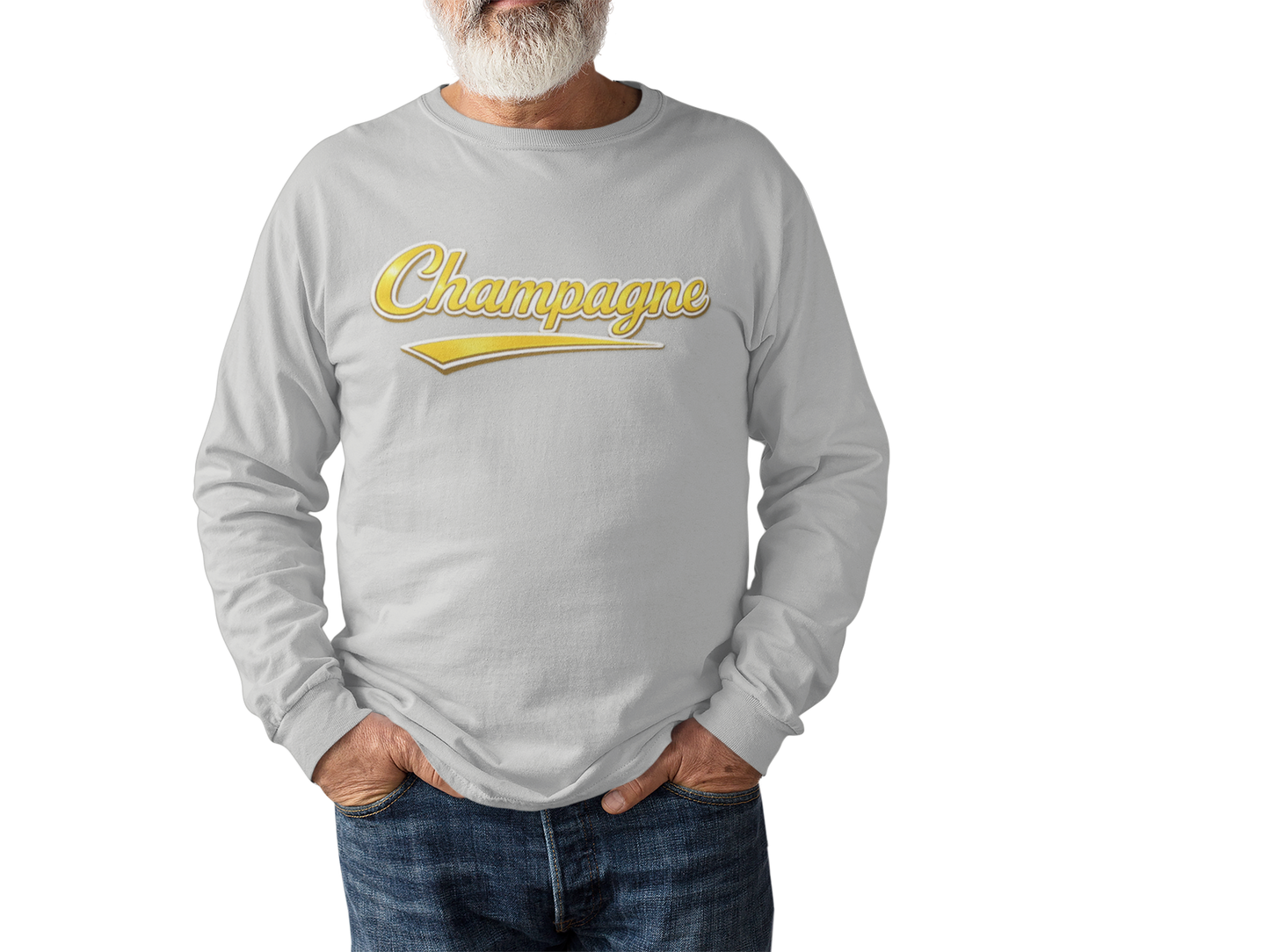 "Champagne" Script Long Sleeve Tee