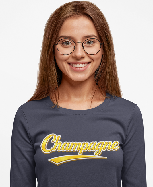 "Champagne" Script Long Sleeve Tee