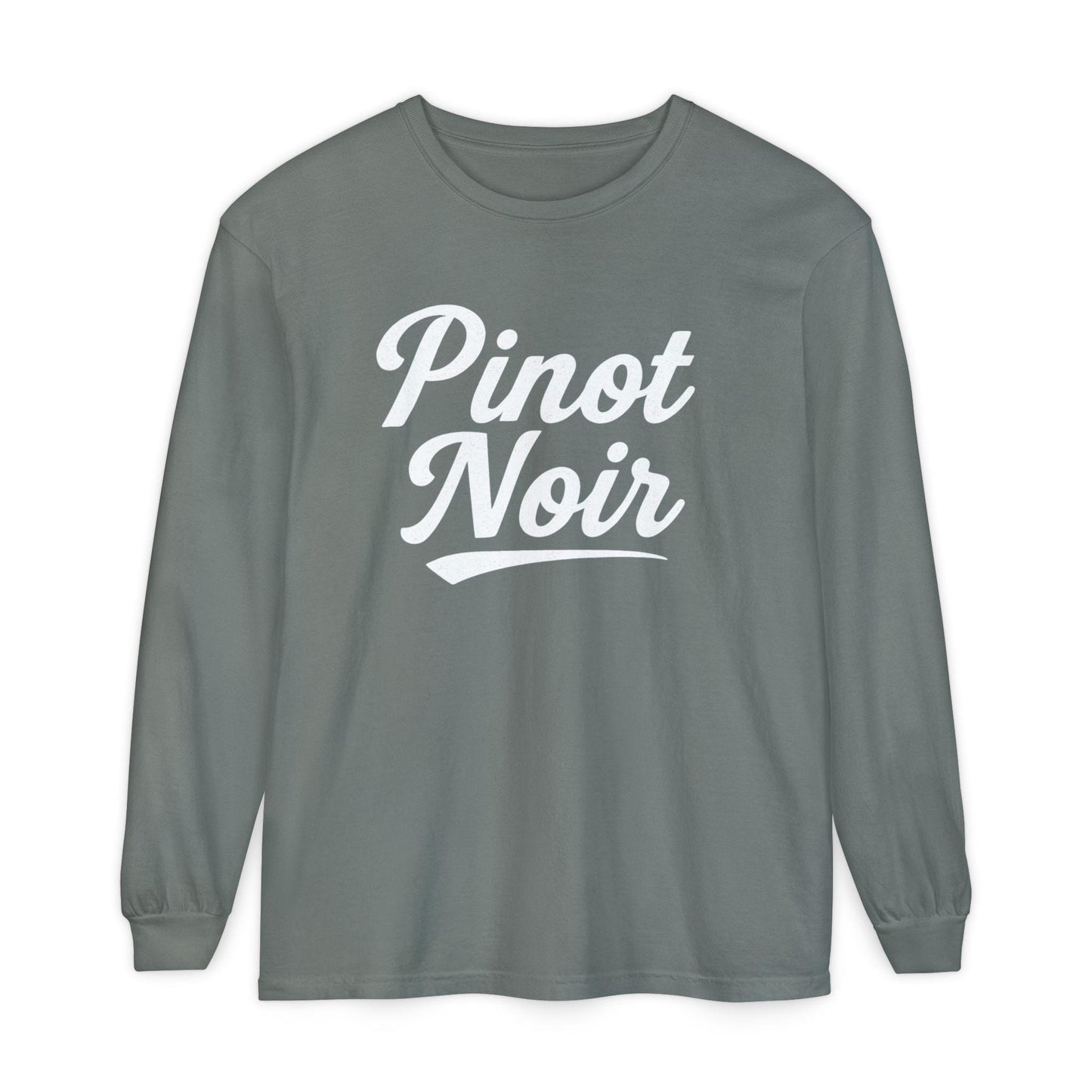 Pinot Noir Long Sleeve Shirt, Baseball Script Wine Tee, Unisex Wine Lover Gift