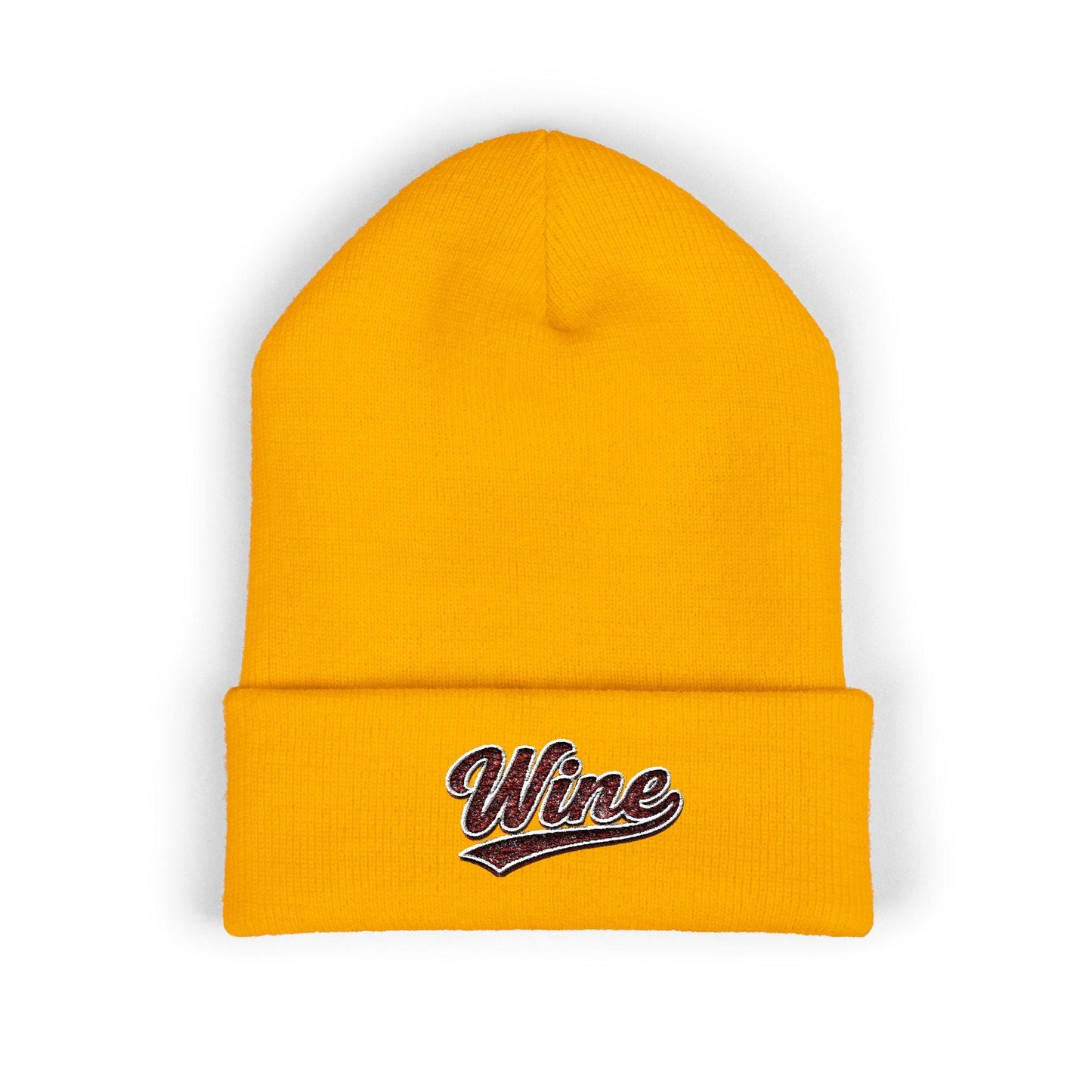 Embroidered Wine Beanie, Cuffed Knit Hat, Gift for Wine Lovers