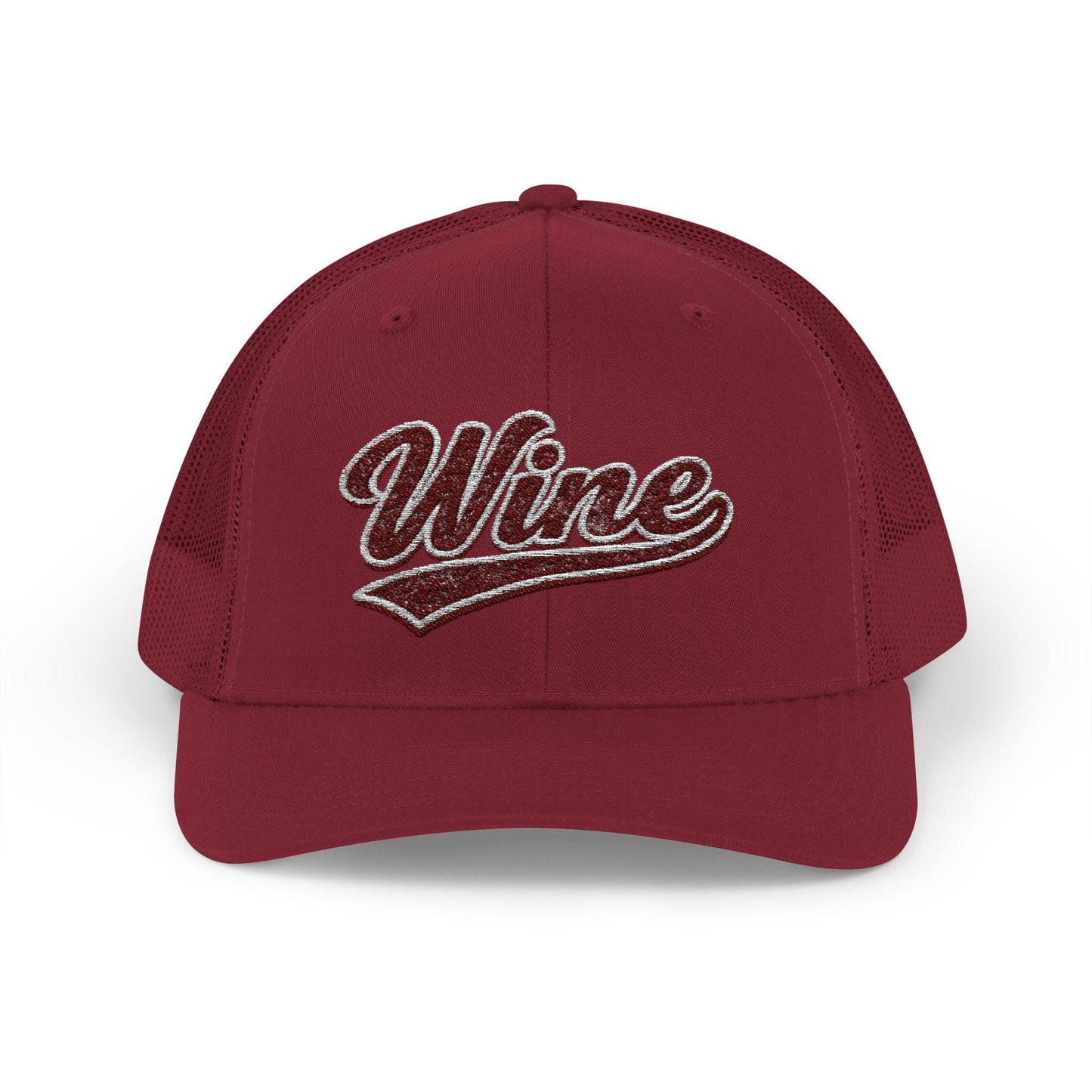 Embroidered Wine Trucker Hat, Vineyard Style Cap