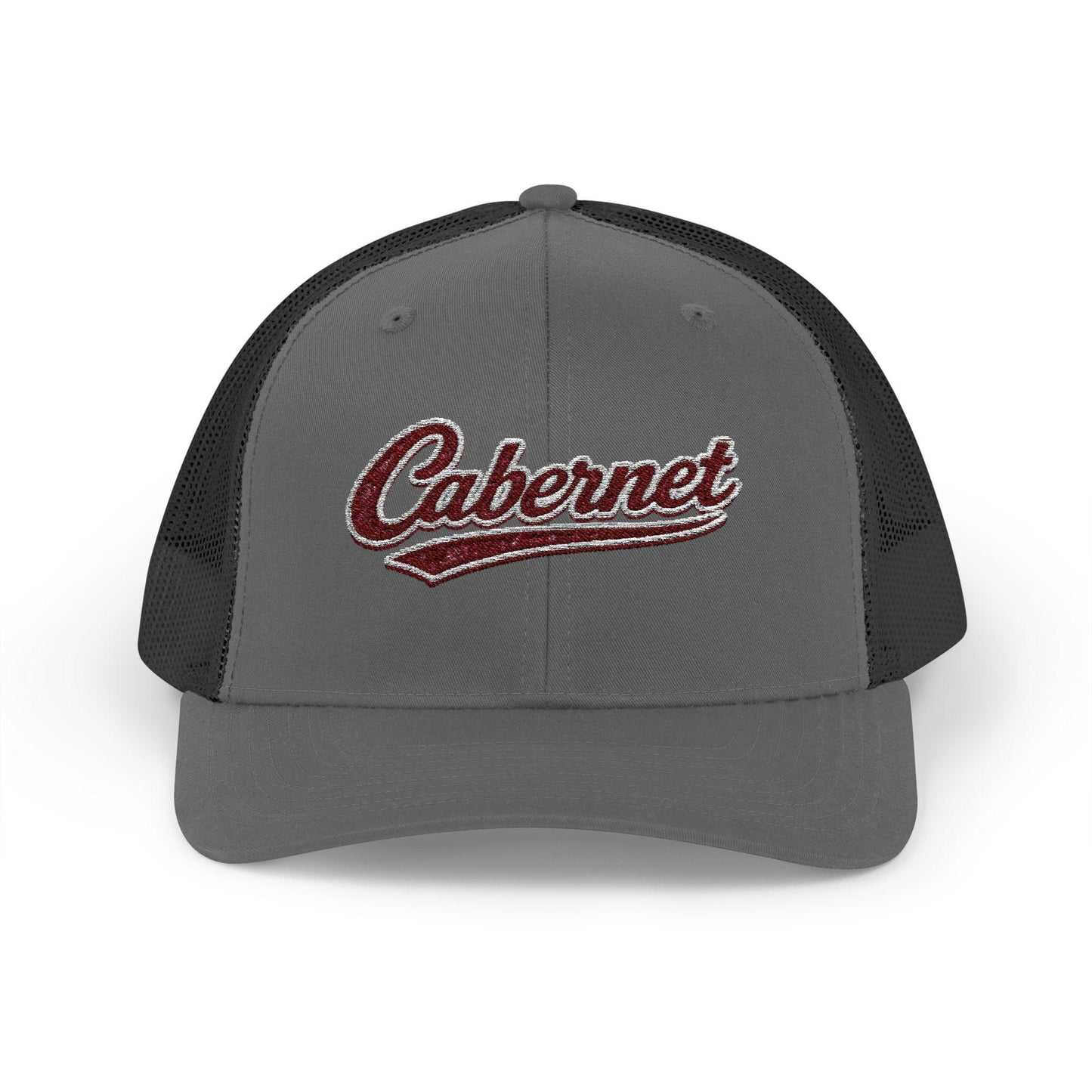 Cabernet Script Logo Snapback Trucker Hat