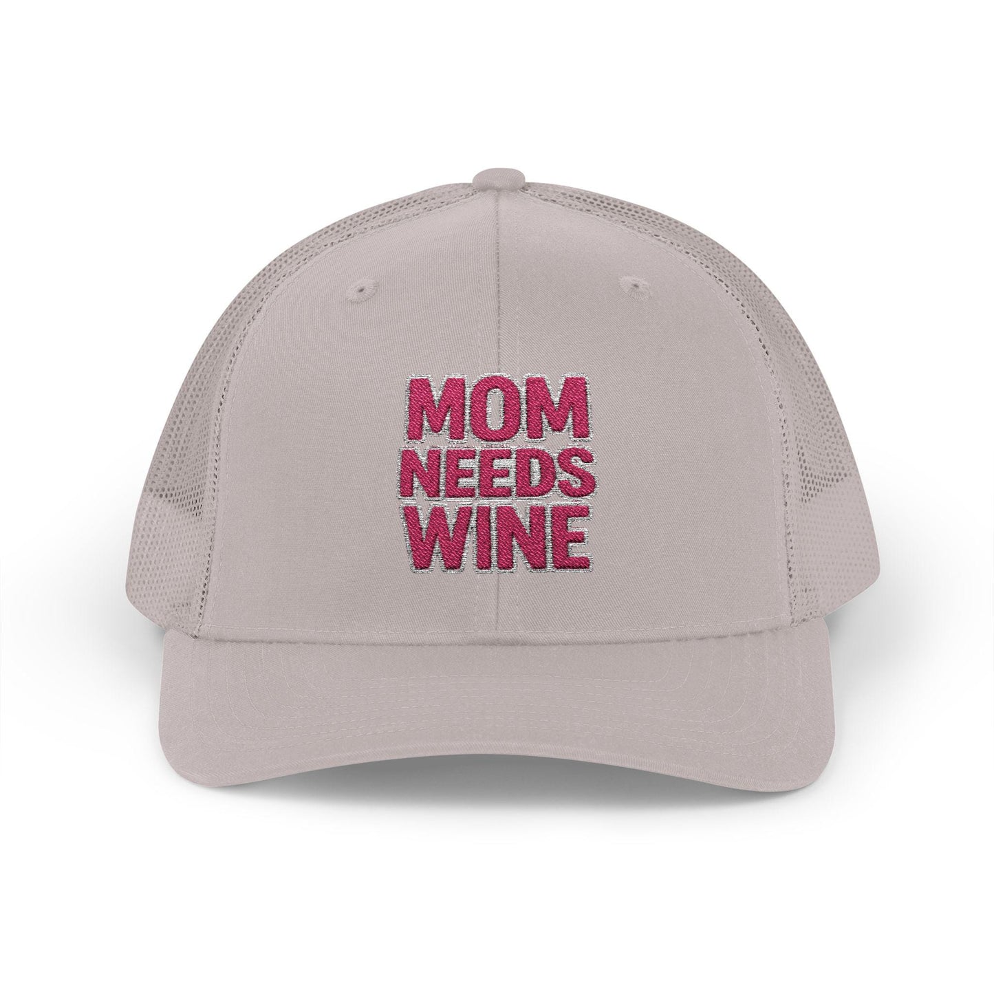 Mom Needs Wine Embroidered Trucker Hat, Funny Gift for Her