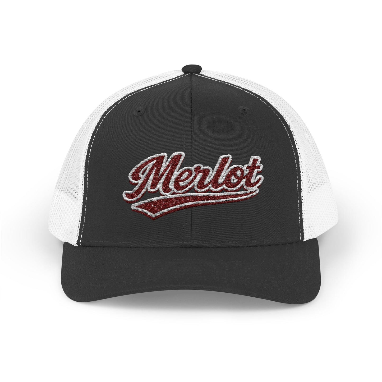 Merlot Embroidered Trucker Hat, Wine Lover Gift