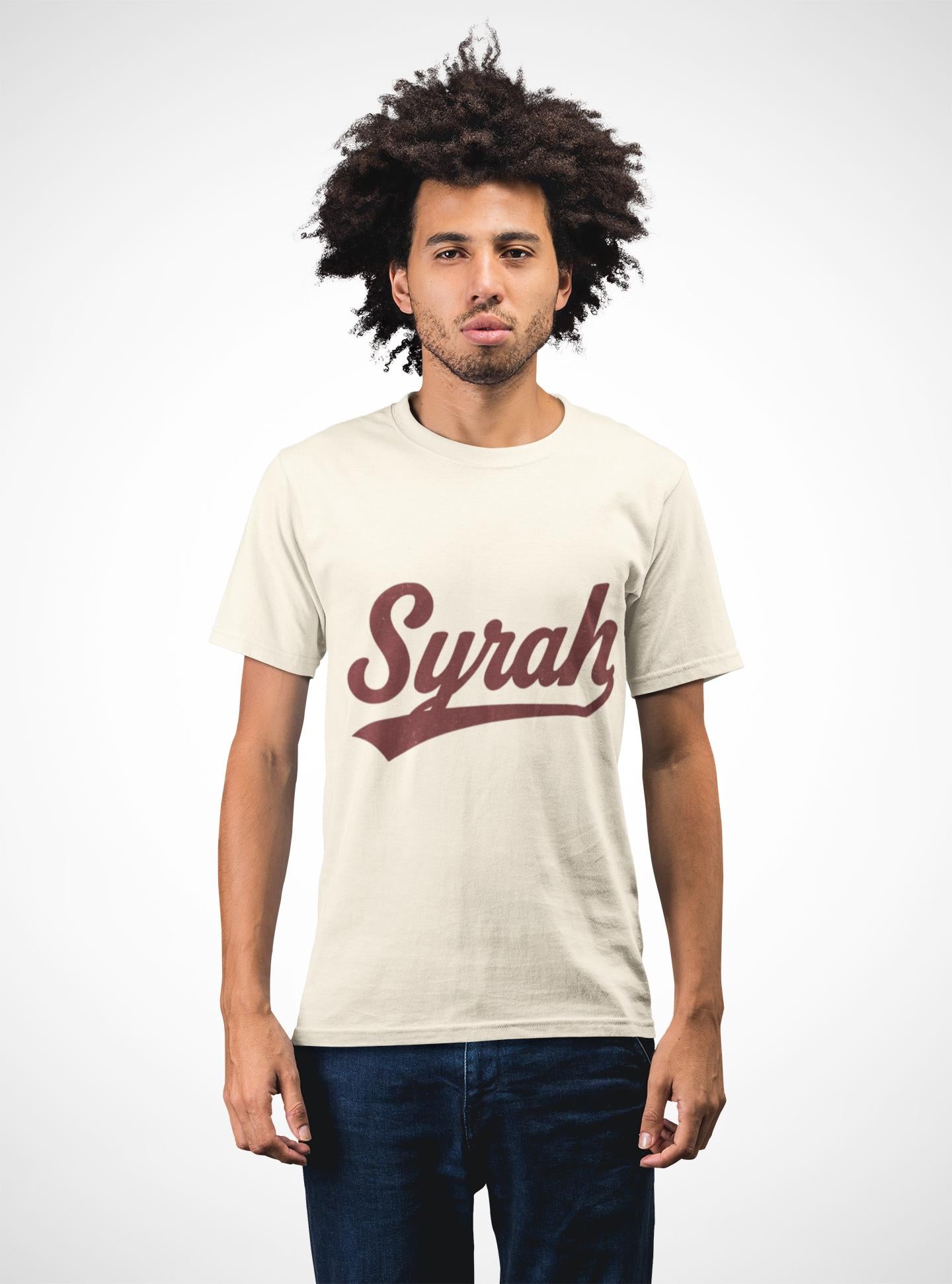Syrah Script Tee, Wine Grape Shirt, Vineyard Typography