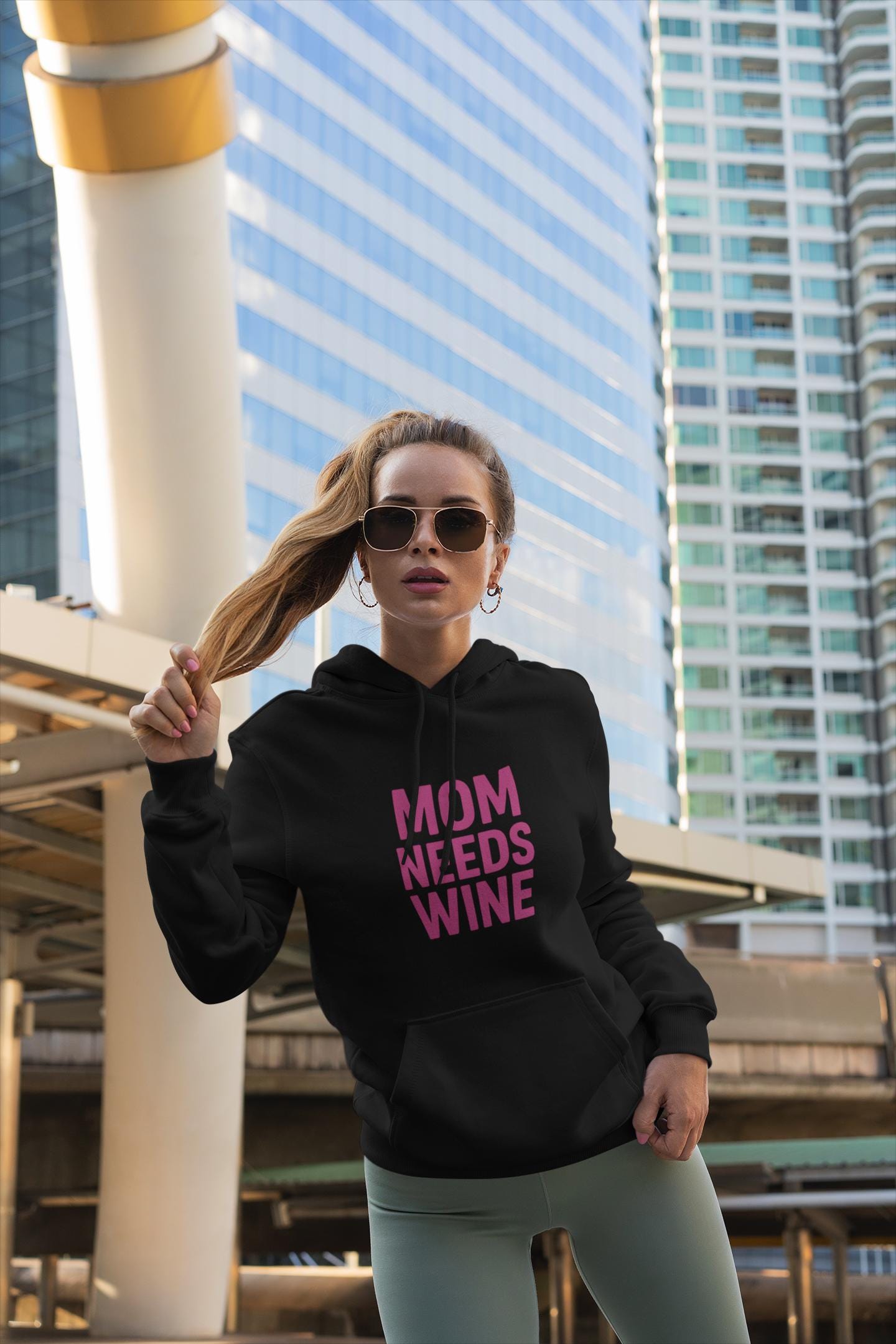 Mom Needs Wine Hoodie | Funny Mom Gift | Wine Lover Sweatshirt