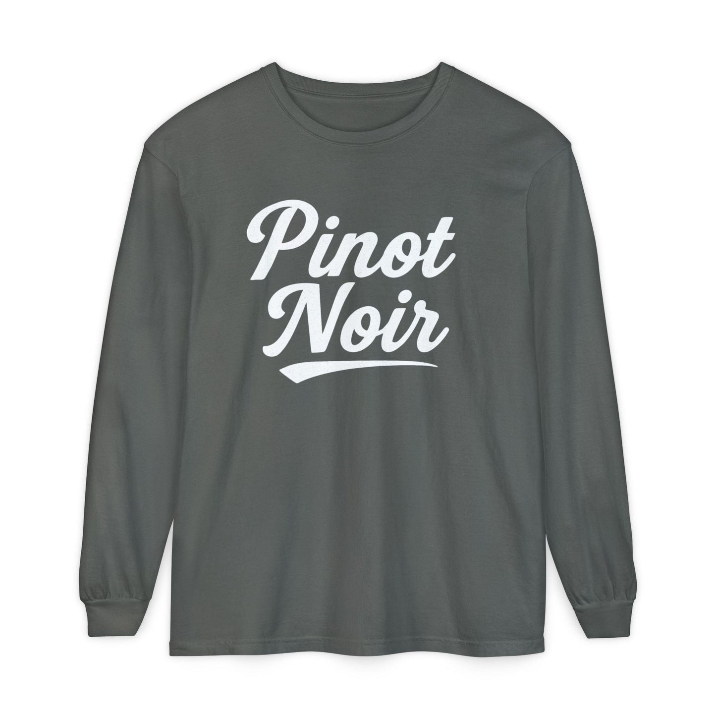 Pinot Noir Long Sleeve Shirt, Baseball Script Wine Tee, Unisex Wine Lover Gift