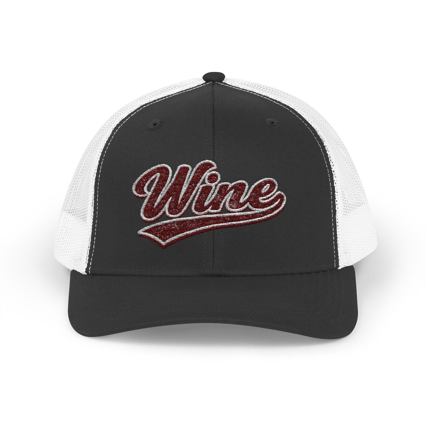 Embroidered Wine Trucker Hat, Vineyard Style Cap