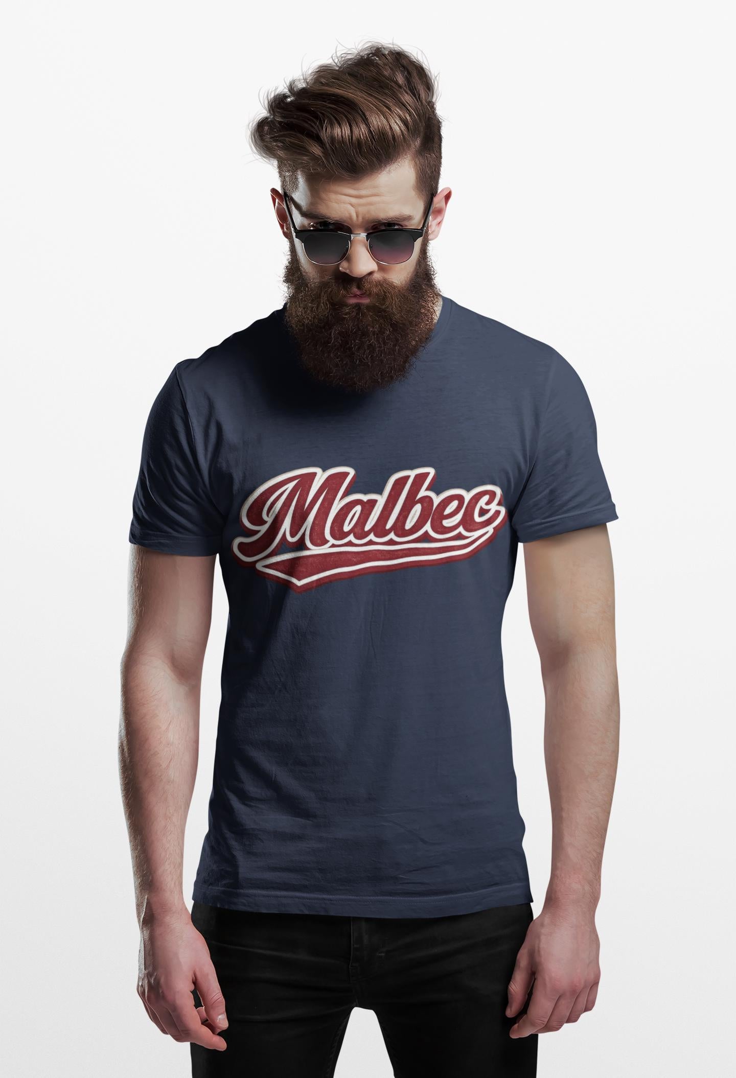 Malbec Shirt, Baseball Script Wine Tee, Unisex Wine Lover Gift