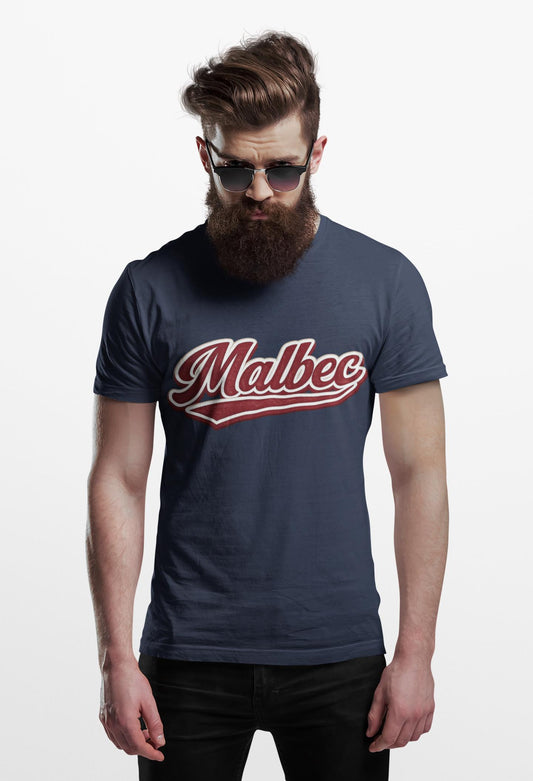 Malbec Shirt, Baseball Script Wine Tee, Unisex Wine Lover Gift