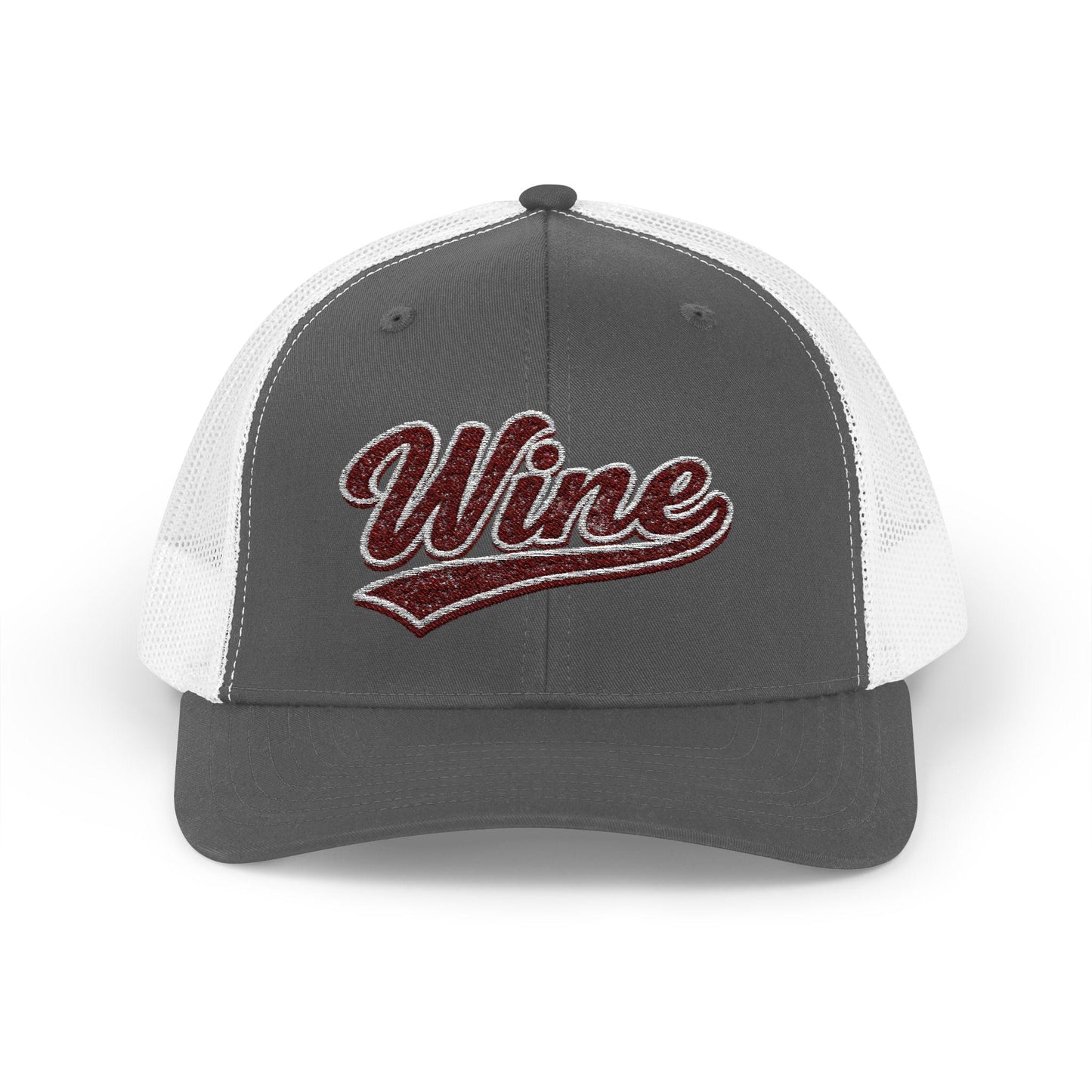 Embroidered Wine Trucker Hat, Vineyard Style Cap