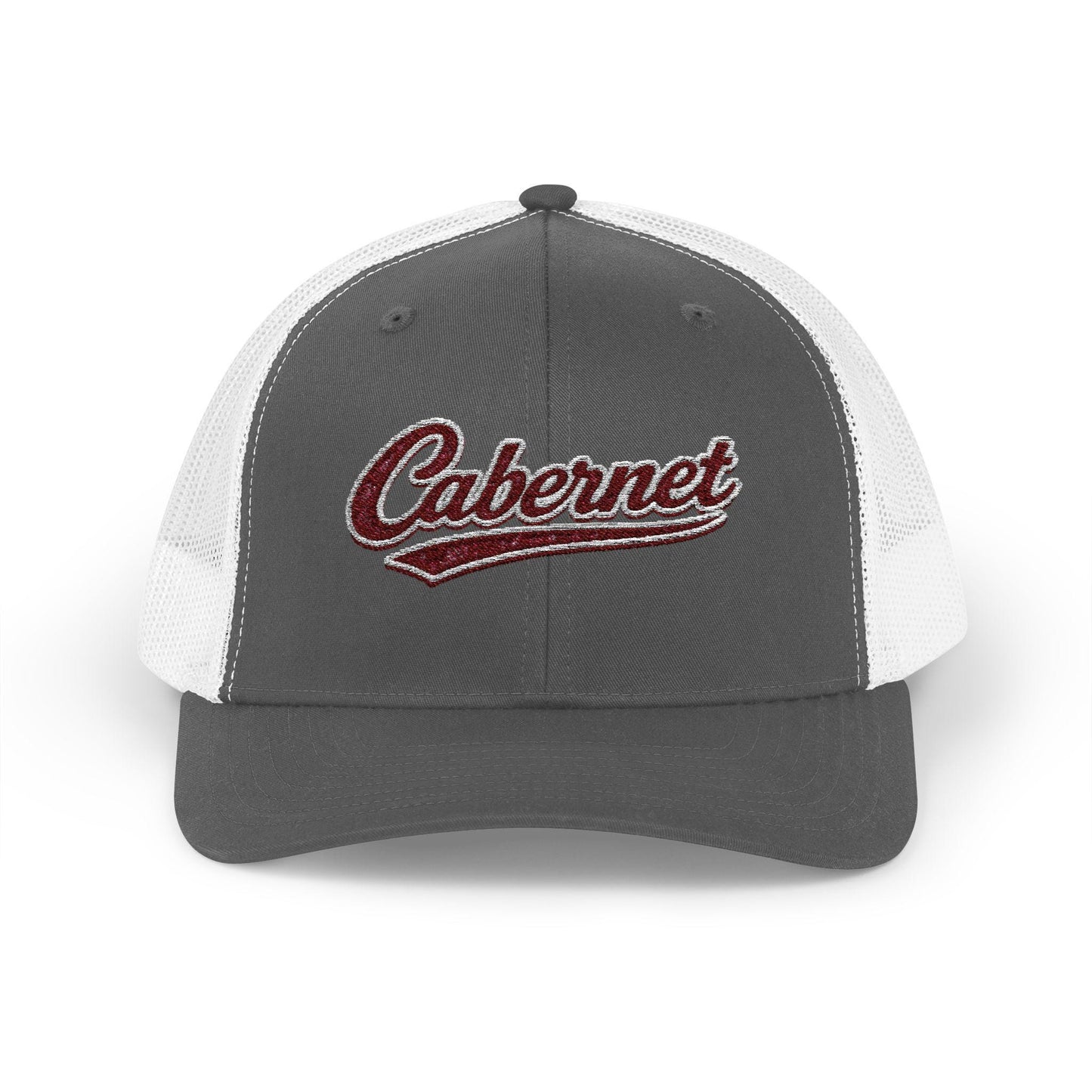 Cabernet Script Logo Snapback Trucker Hat