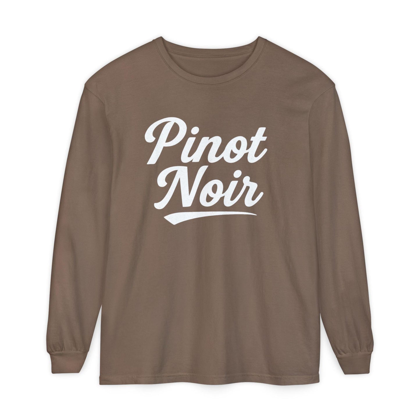 Pinot Noir Long Sleeve Shirt, Baseball Script Wine Tee, Unisex Wine Lover Gift