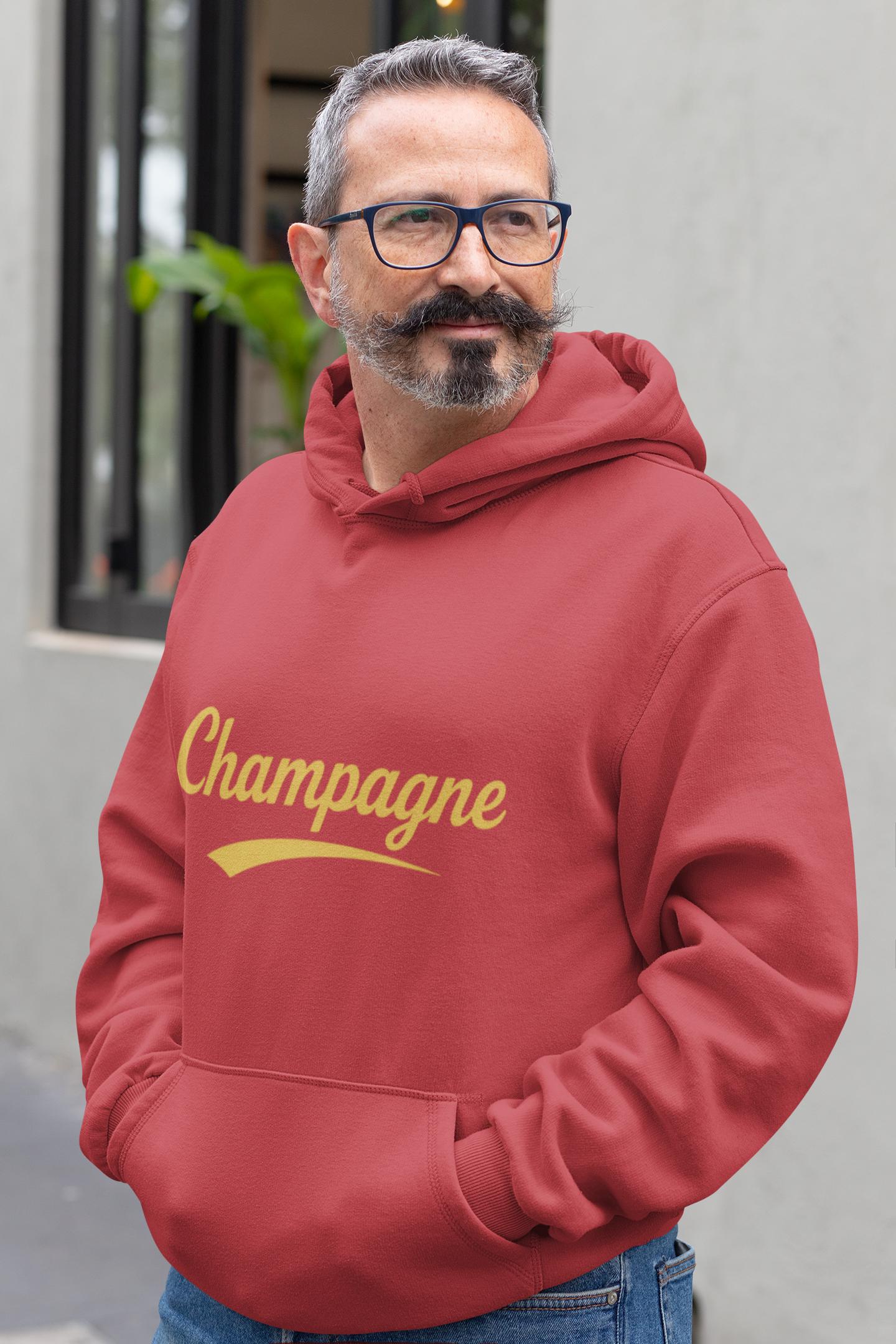 Champagne Script Hoodie, Script Logo Sweatshirt