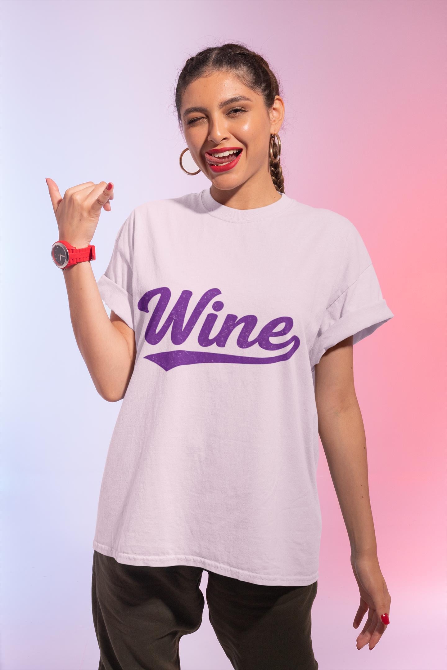 Retro Wine Script Tee | Funny Wine Shirt