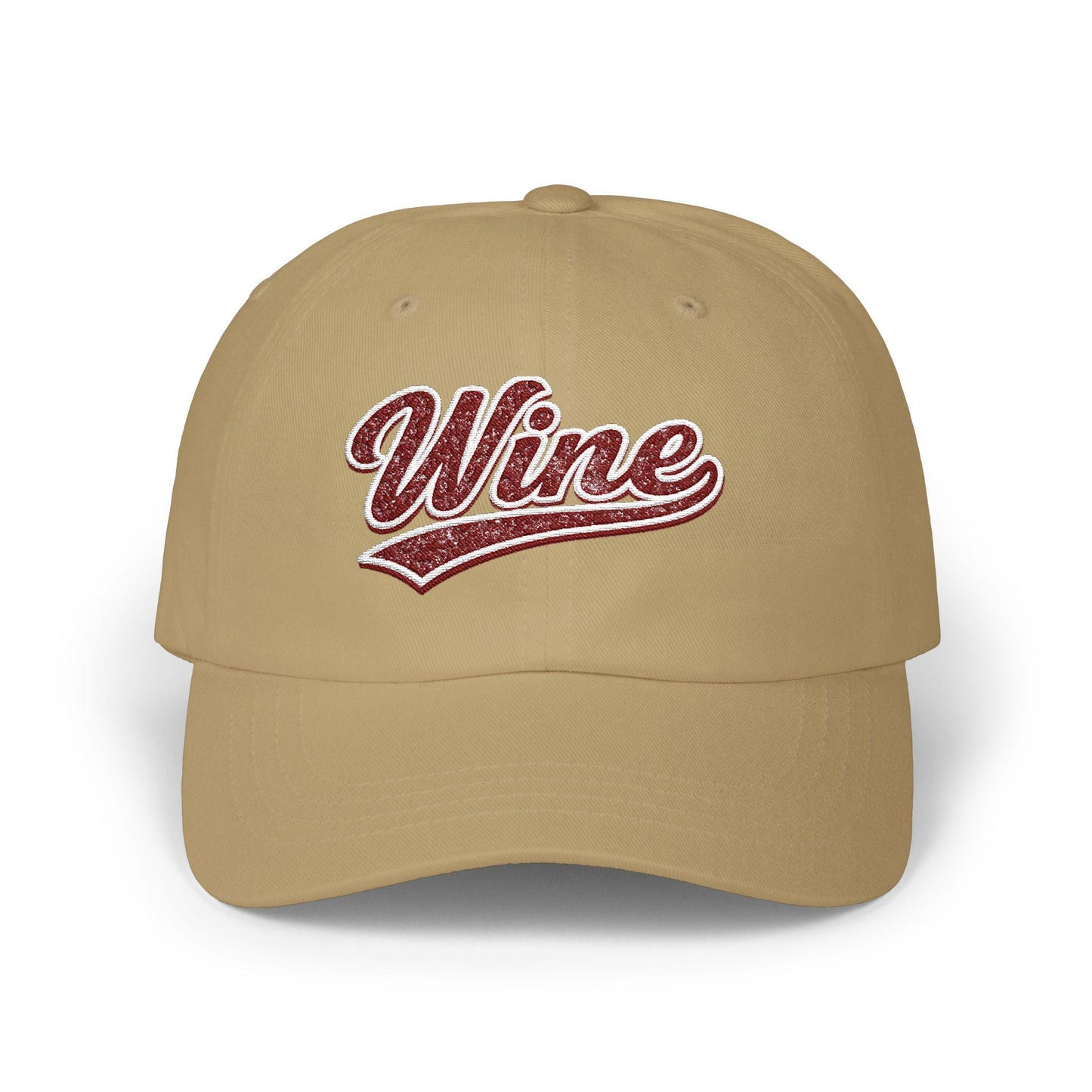Embroidered Wine Dad Hat, Vineyard Style Cotton Cap