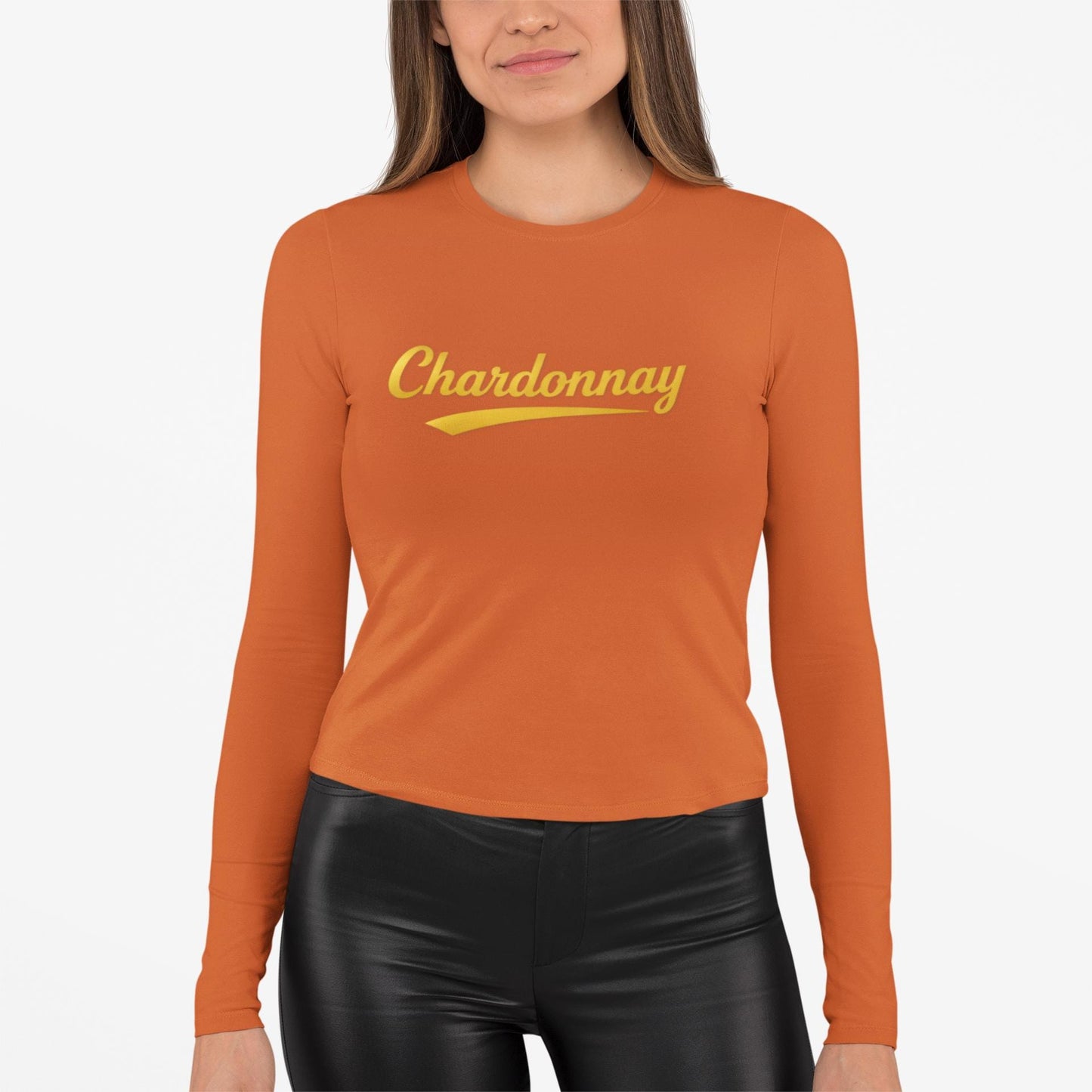 Chardonnay Script Logo Long Sleeve Tee, Wine Lovers